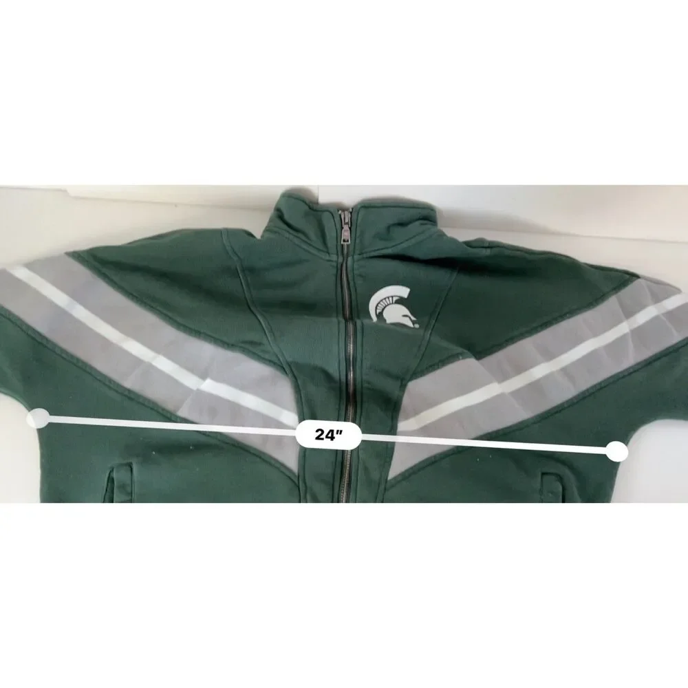 Wear by Erin Andrews Michigan State cropped cotton-blend jacket. Size L.
